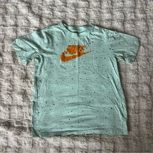 Nike Kids Speckled Mint Tee with Orange Swoosh